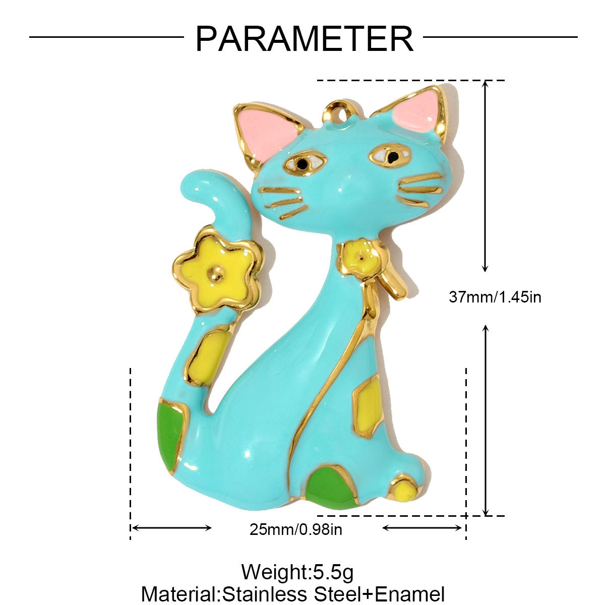 6pcs/pack Cute Stainless Steel Painted Elephant Cat Necklace Pendants Enamel Parrot Cross DIY Earring Charms Women Butterfly Jewelry