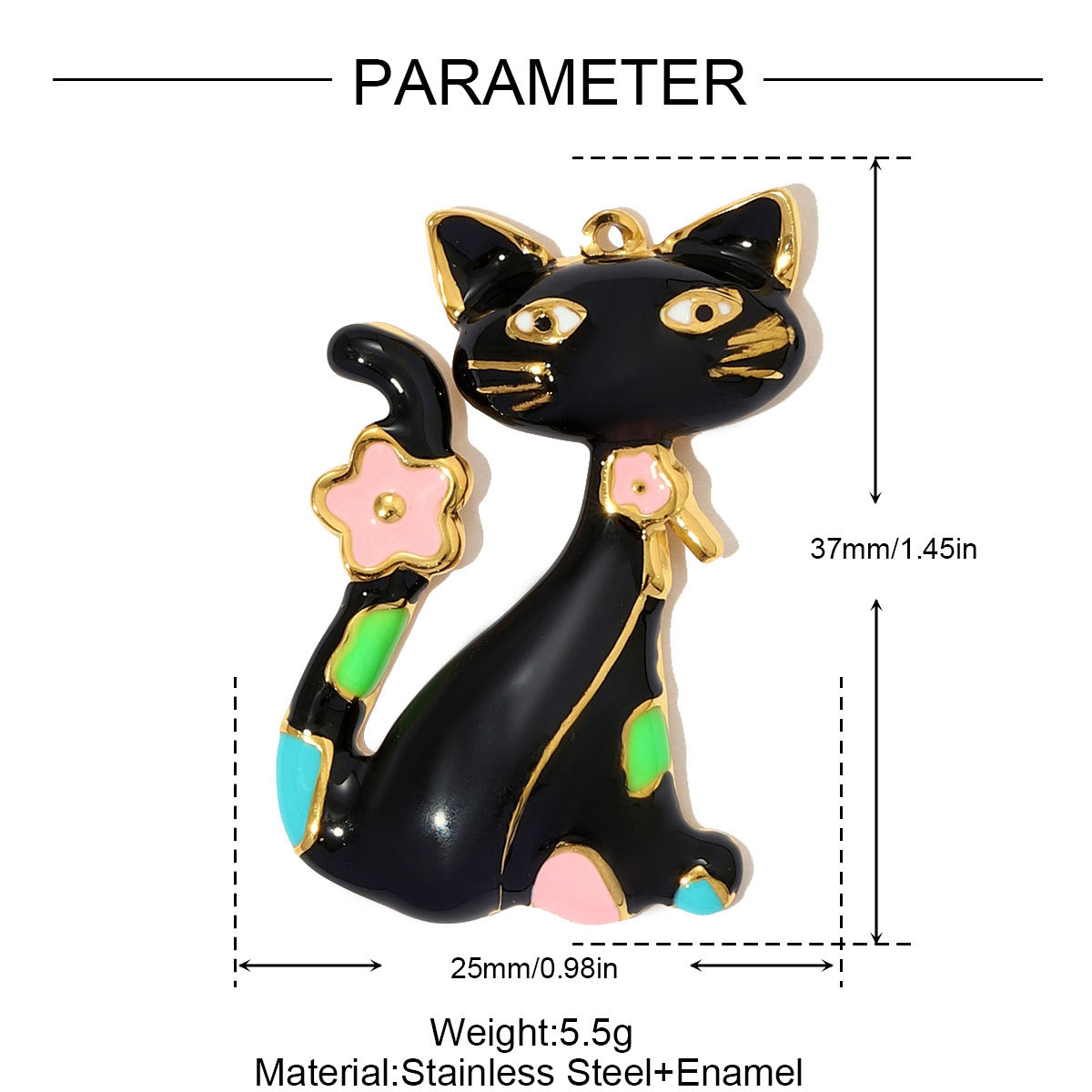 6pcs/pack Cute Stainless Steel Painted Elephant Cat Necklace Pendants Enamel Parrot Cross DIY Earring Charms Women Butterfly Jewelry