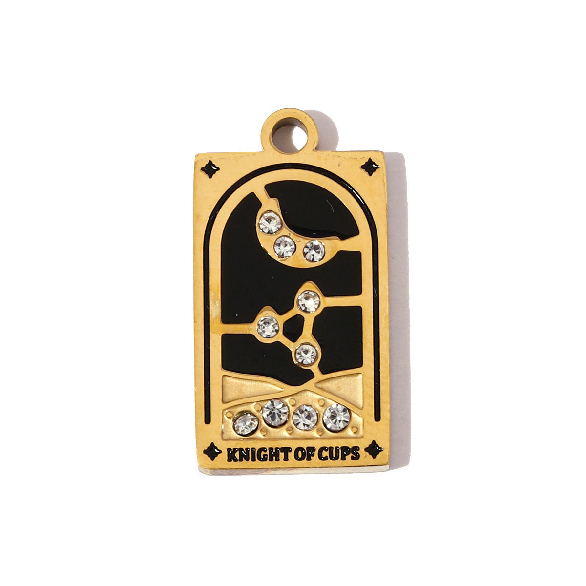6pcs/pack Stainless Steel Enamel Tarot Cards Necklace Pendants Hourglass Eye Crown DIY Charms Women Moon Sun Star Jewelry