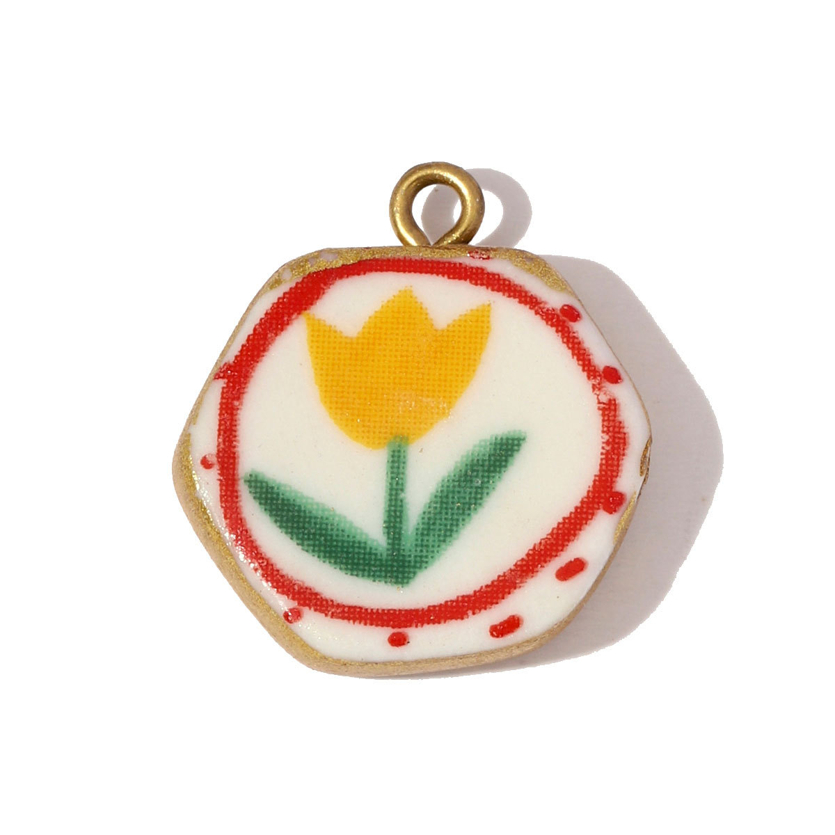 6pcs/pack Stainless Steel Colored Ceramic Dandelion Necklace Pendants Flower Mushroom Leaf DIY Charms Women Chili Apple Jewelry