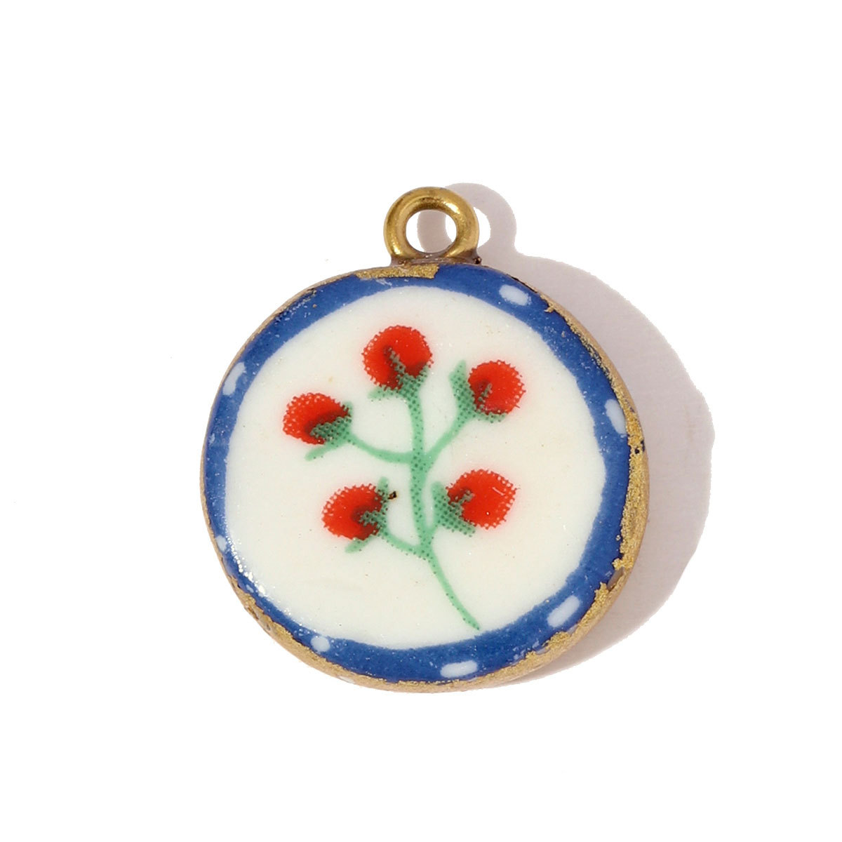 6pcs/pack Stainless Steel Colored Ceramic Dandelion Necklace Pendants Flower Mushroom Leaf DIY Charms Women Chili Apple Jewelry