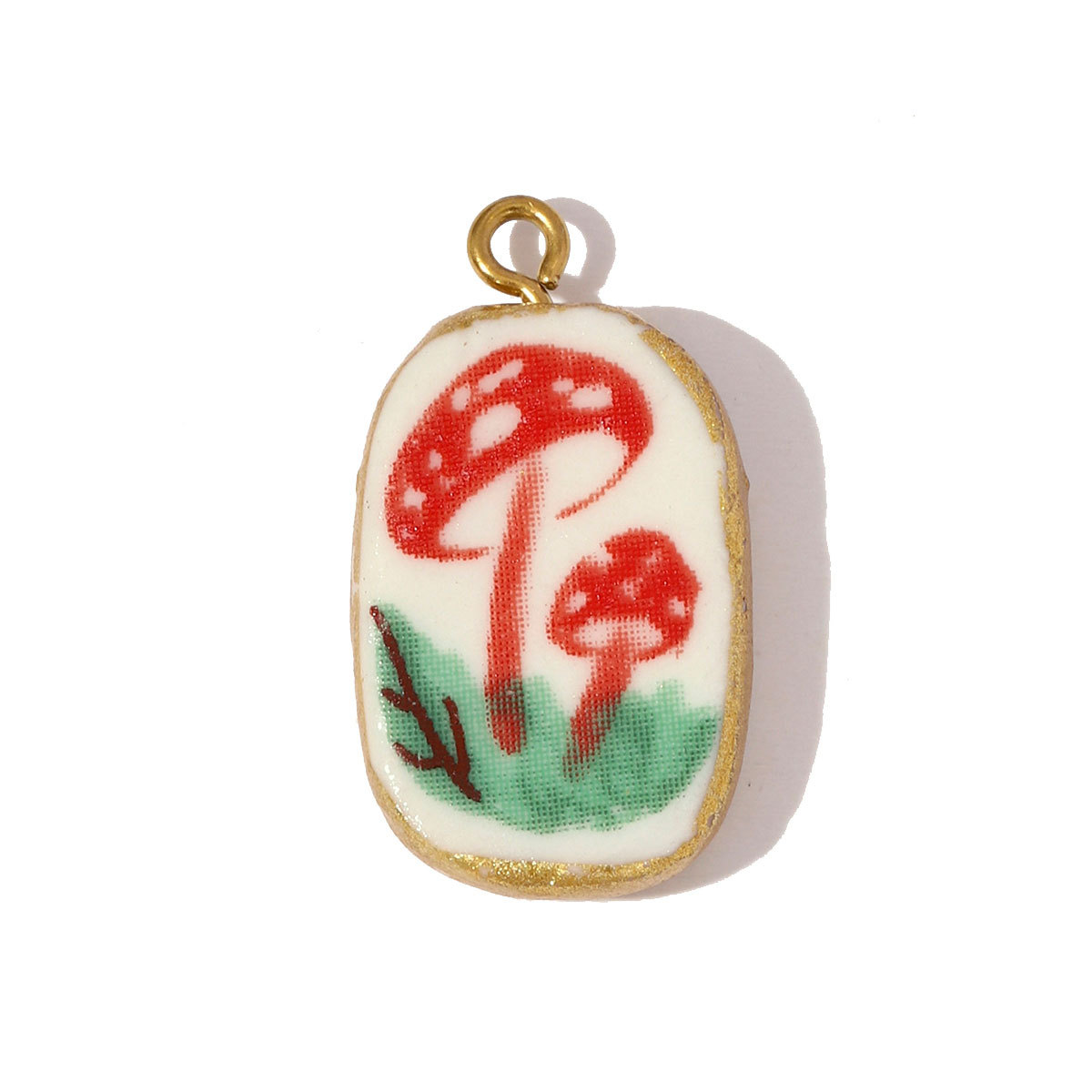 6pcs/pack Stainless Steel Colored Ceramic Dandelion Necklace Pendants Flower Mushroom Leaf DIY Charms Women Chili Apple Jewelry