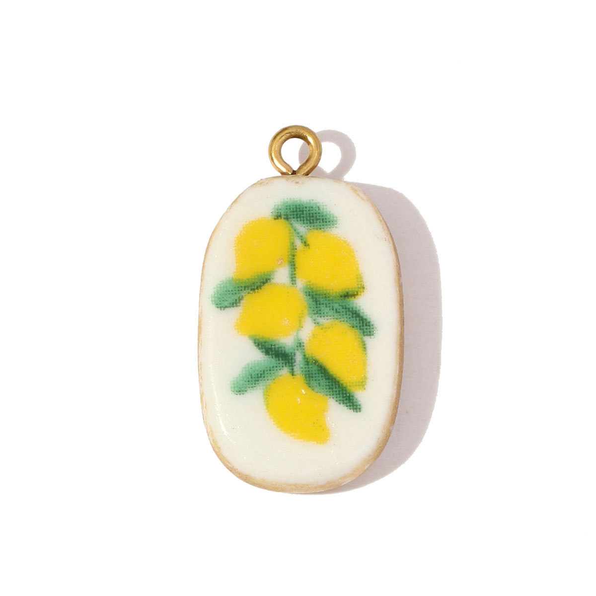 6pcs/pack Stainless Steel Colored Ceramic Dandelion Necklace Pendants Flower Mushroom Leaf DIY Charms Women Chili Apple Jewelry