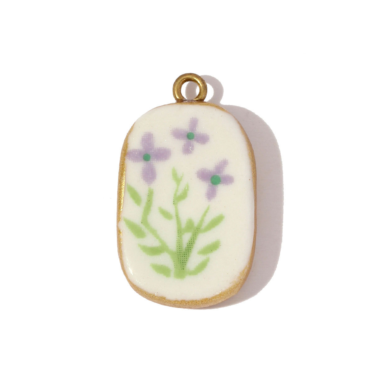 6pcs/pack Stainless Steel Colored Ceramic Dandelion Necklace Pendants Flower Mushroom Leaf DIY Charms Women Chili Apple Jewelry