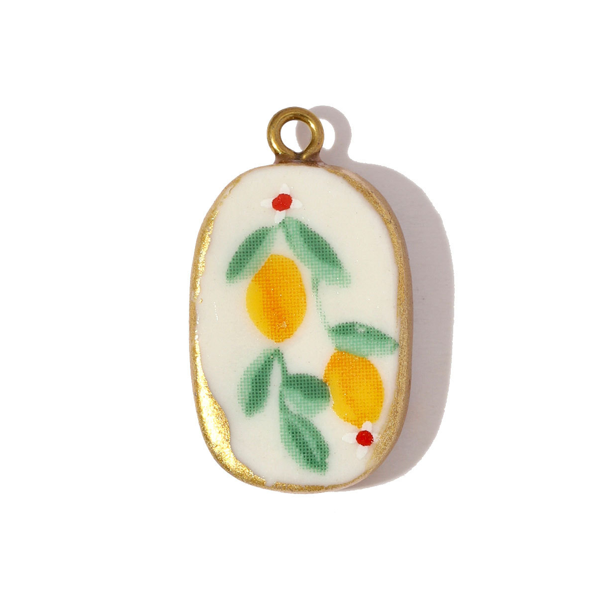 6pcs/pack Stainless Steel Colored Ceramic Boot Necklace Pendants Clover Rose Pear DIY Charms Women Flower Vase Heart Jewelry
