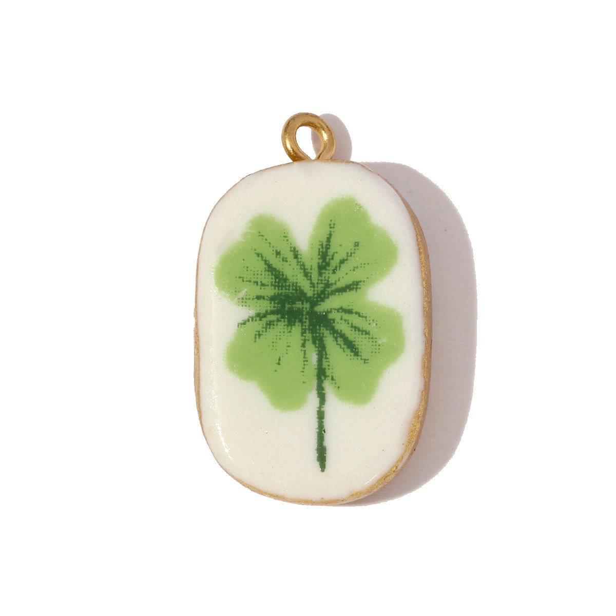6pcs/pack Stainless Steel Colored Ceramic Boot Necklace Pendants Clover Rose Pear DIY Charms Women Flower Vase Heart Jewelry