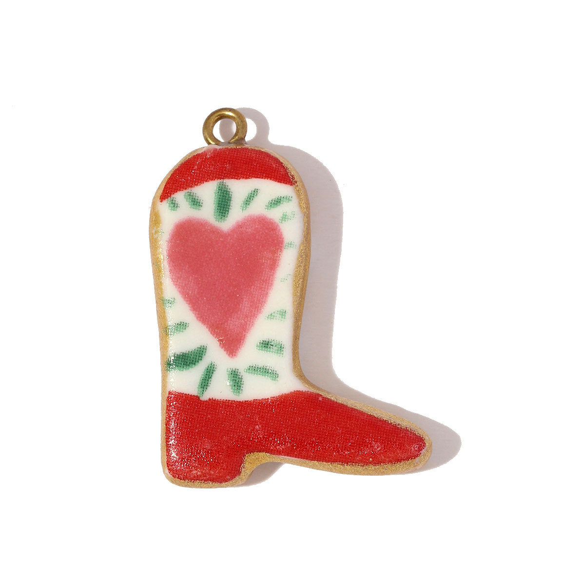6pcs/pack Stainless Steel Colored Ceramic Boot Necklace Pendants Clover Rose Pear DIY Charms Women Flower Vase Heart Jewelry