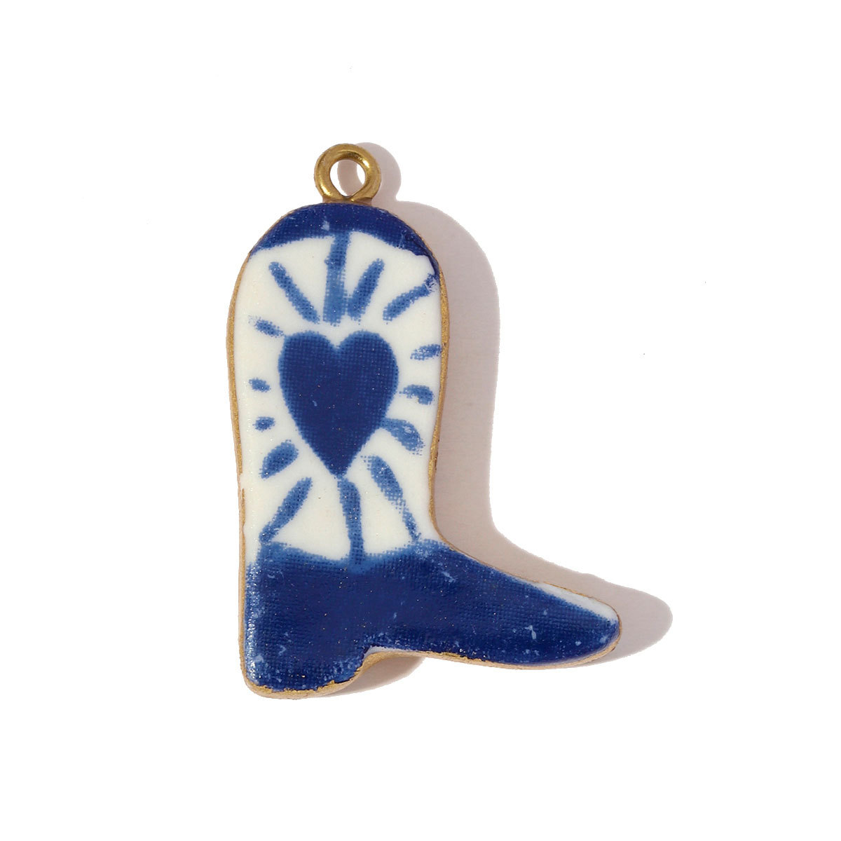 6pcs/pack Stainless Steel Colored Ceramic Boot Necklace Pendants Clover Rose Pear DIY Charms Women Flower Vase Heart Jewelry
