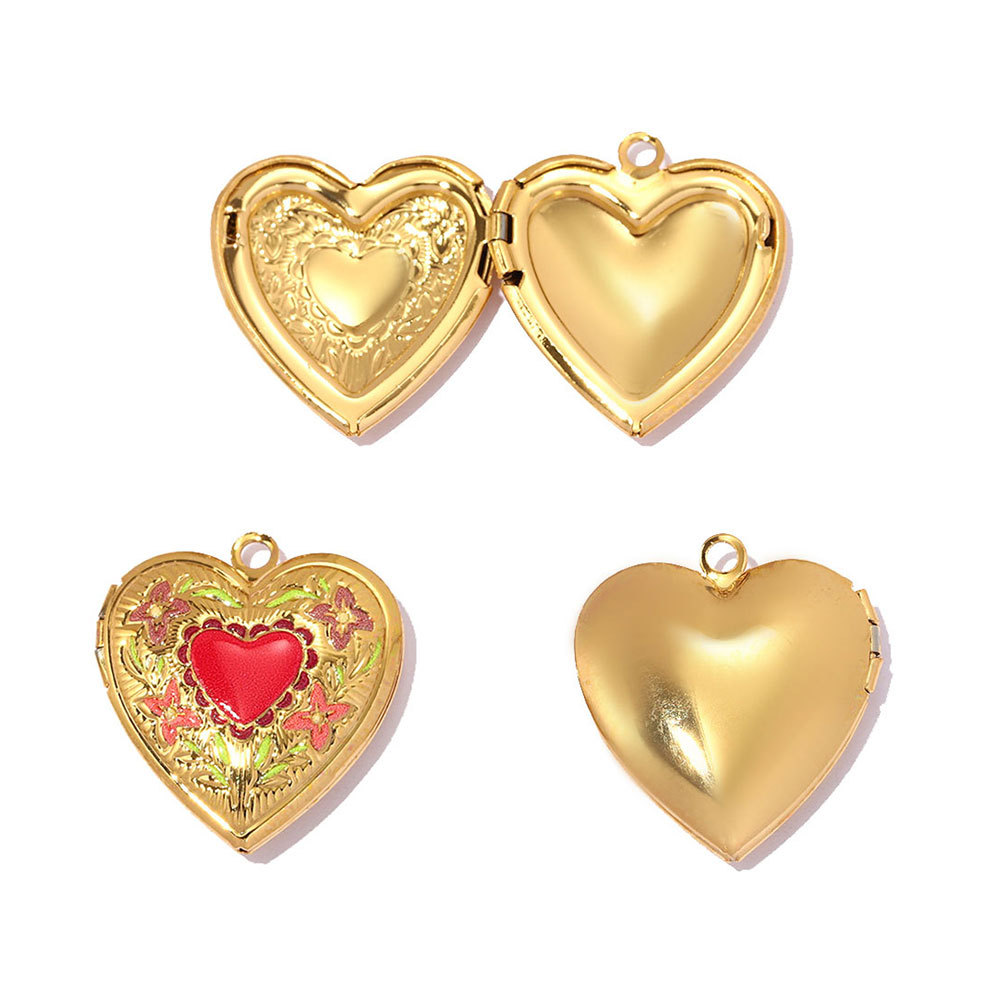 6pcs/pack Stainless Steel Colorful Cat Paw Locket Charms Love Mom Heart Picture Box Necklace Pendant Woman Mother's Gift Jewelry