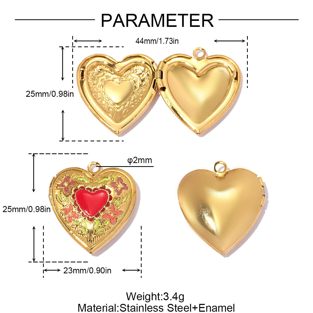 6pcs/pack Stainless Steel Colorful Cat Paw Locket Charms Love Mom Heart Picture Box Necklace Pendant Woman Mother's Gift Jewelry