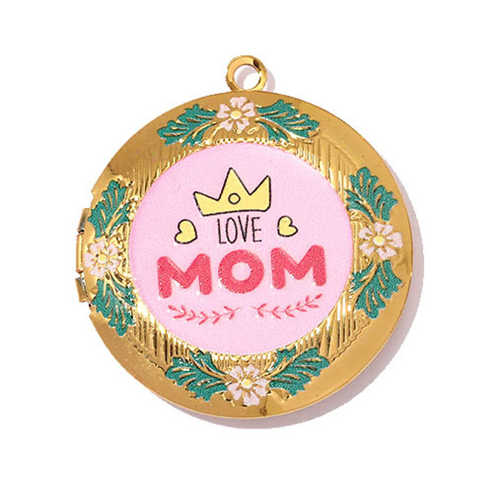 6pcs/pack Stainless Steel Colorful Cat Paw Locket Charms Love Mom Heart Picture Box Necklace Pendant Woman Mother's Gift Jewelry