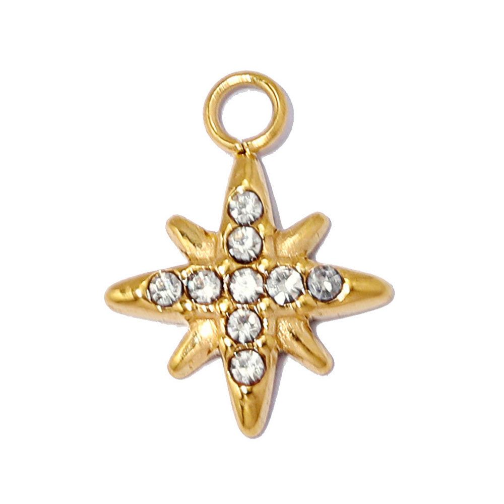 6pcs/pack Stainless Steel Star Tennis Racket DIY Charms Pineapple Papaya Fruit Necklace Pendant Woman Rocking Horse Jewelry