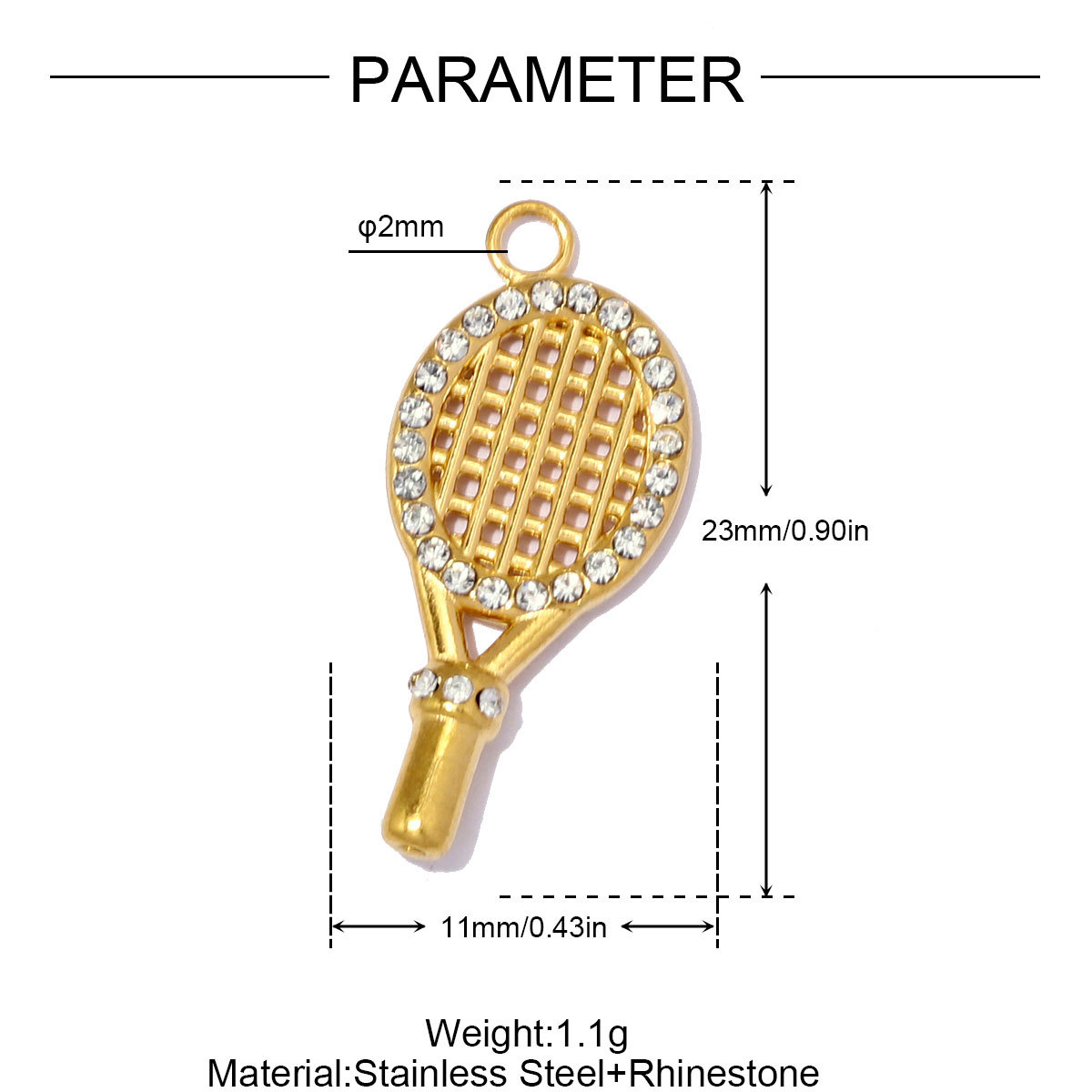 6pcs/pack Stainless Steel Star Tennis Racket DIY Charms Pineapple Papaya Fruit Necklace Pendant Woman Rocking Horse Jewelry
