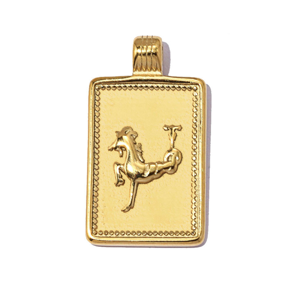 6pcs/pack Fashion Stainless Steel Zodiac Necklace Pendants Square Aquarius Leo DIY Charms Woman Star Sign Jewelry Wholesale