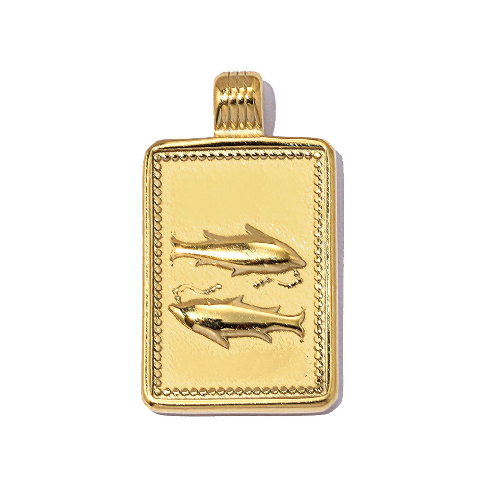 6pcs/pack Fashion Stainless Steel Zodiac Necklace Pendants Square Aquarius Leo DIY Charms Woman Star Sign Jewelry Wholesale