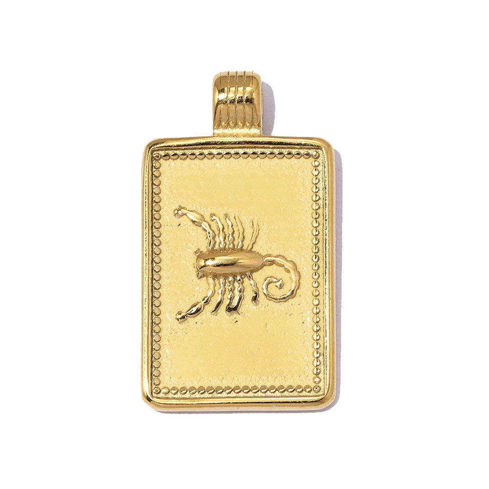 6pcs/pack Fashion Stainless Steel Zodiac Necklace Pendants Square Aquarius Leo DIY Charms Woman Star Sign Jewelry Wholesale