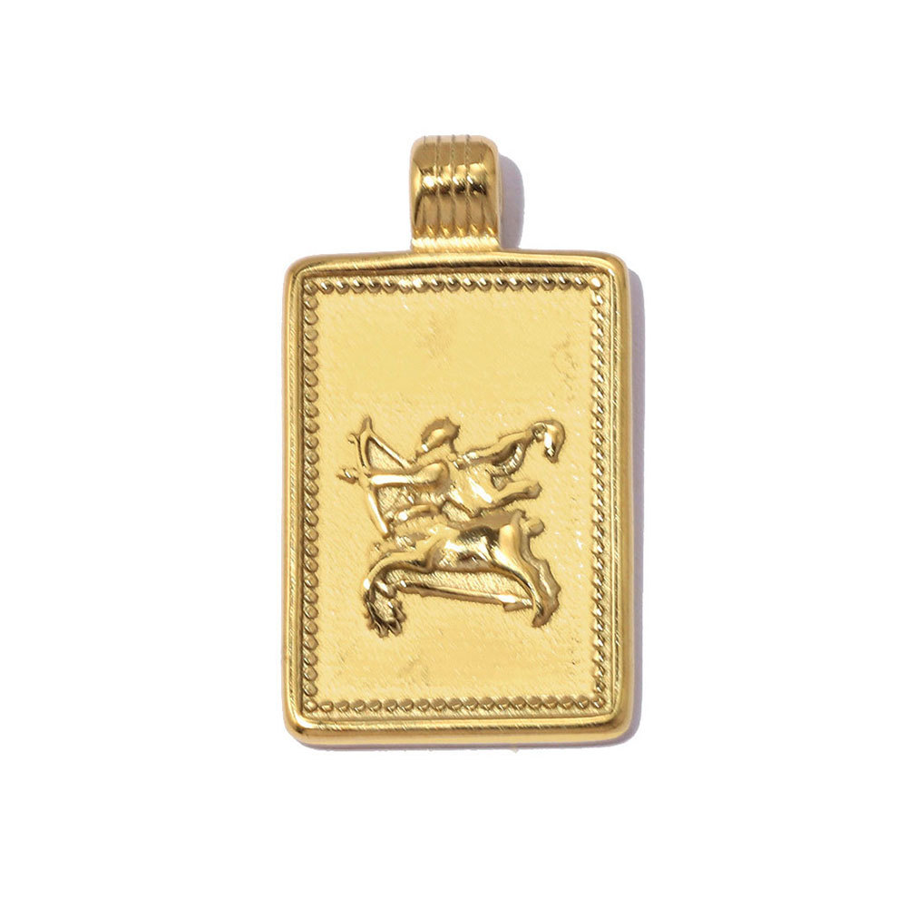 6pcs/pack Fashion Stainless Steel Zodiac Necklace Pendants Square Aquarius Leo DIY Charms Woman Star Sign Jewelry Wholesale