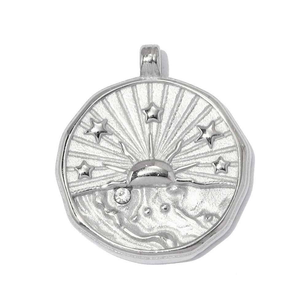 6pcs/pack Fashion Stainless Steel Cross Heart DIY Charms Sunset Star Necklace Pendant Woman Crescent Moon Jewelry Wholesale