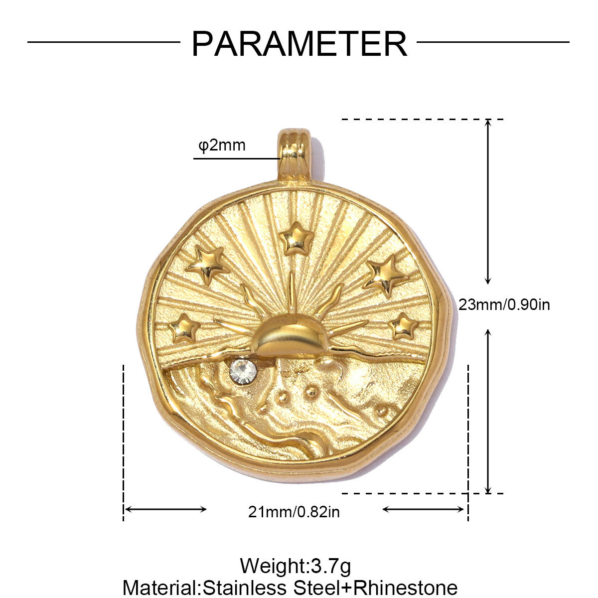 6pcs/pack Fashion Stainless Steel Cross Heart DIY Charms Sunset Star Necklace Pendant Woman Crescent Moon Jewelry Wholesale