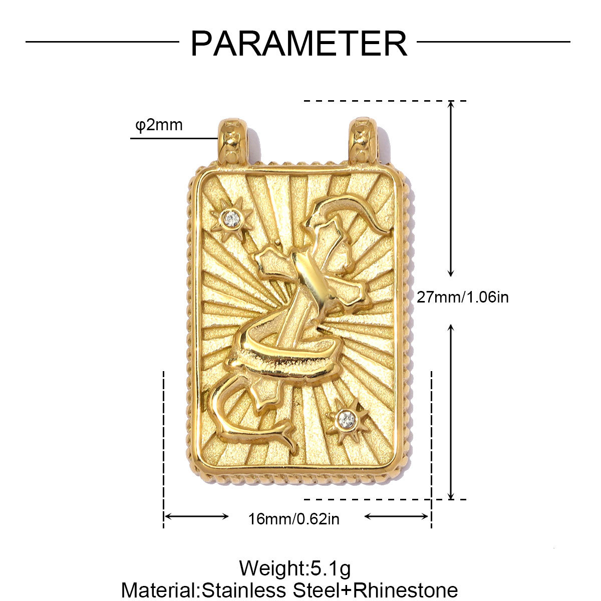 6pcs/pack Fashion Stainless Steel Cross Heart DIY Charms Sunset Star Necklace Pendant Woman Crescent Moon Jewelry Wholesale