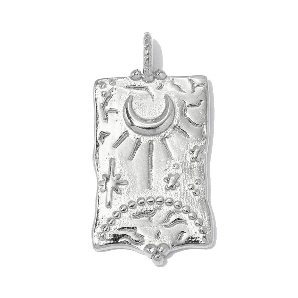 6pcs/pack Fashion Stainless Steel Cross Heart DIY Charms Sunset Star Necklace Pendant Woman Crescent Moon Jewelry Wholesale