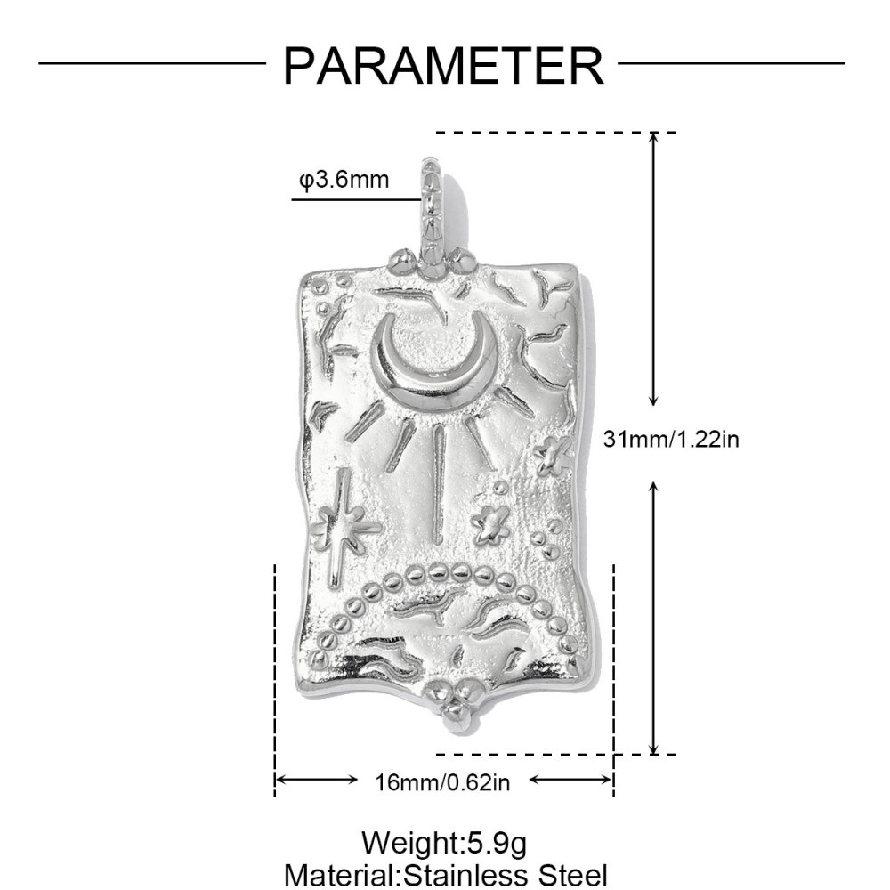 6pcs/pack Fashion Stainless Steel Cross Heart DIY Charms Sunset Star Necklace Pendant Woman Crescent Moon Jewelry Wholesale