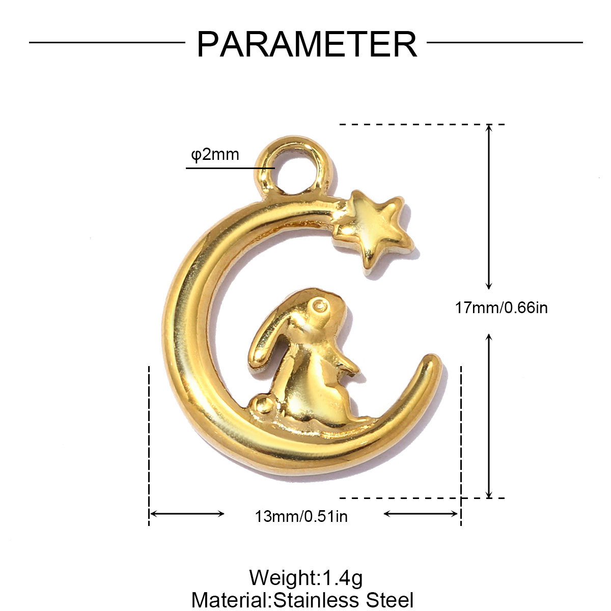 6pcs/pack Stainless Steel Shell Star Rose DIY Charms Coffee Cup Heart Necklace Pendant Woman Rabbit Moon Star Jewelry Wholesale