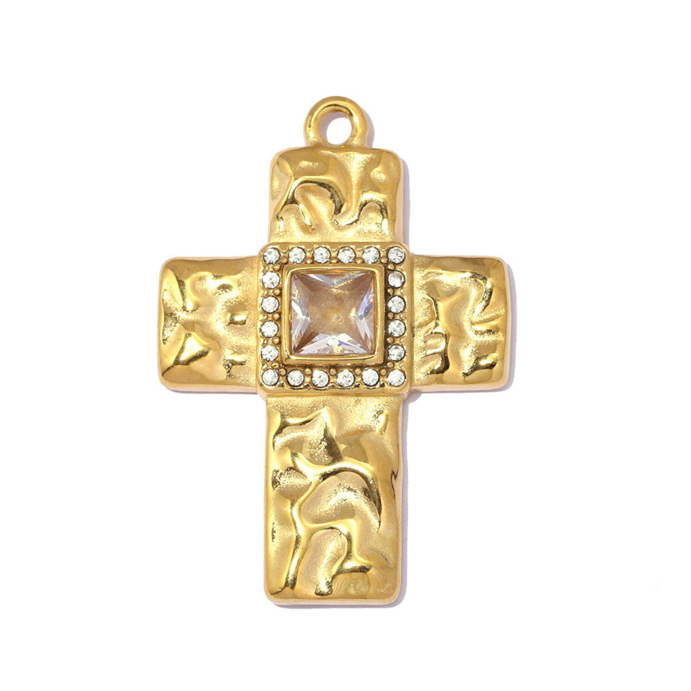 6pcs/pack Stainless Steel Enamel Headset DIY Earring Charm Magician Heart Necklace Pendant Woman Zircon Cross Jewelry Wholesale