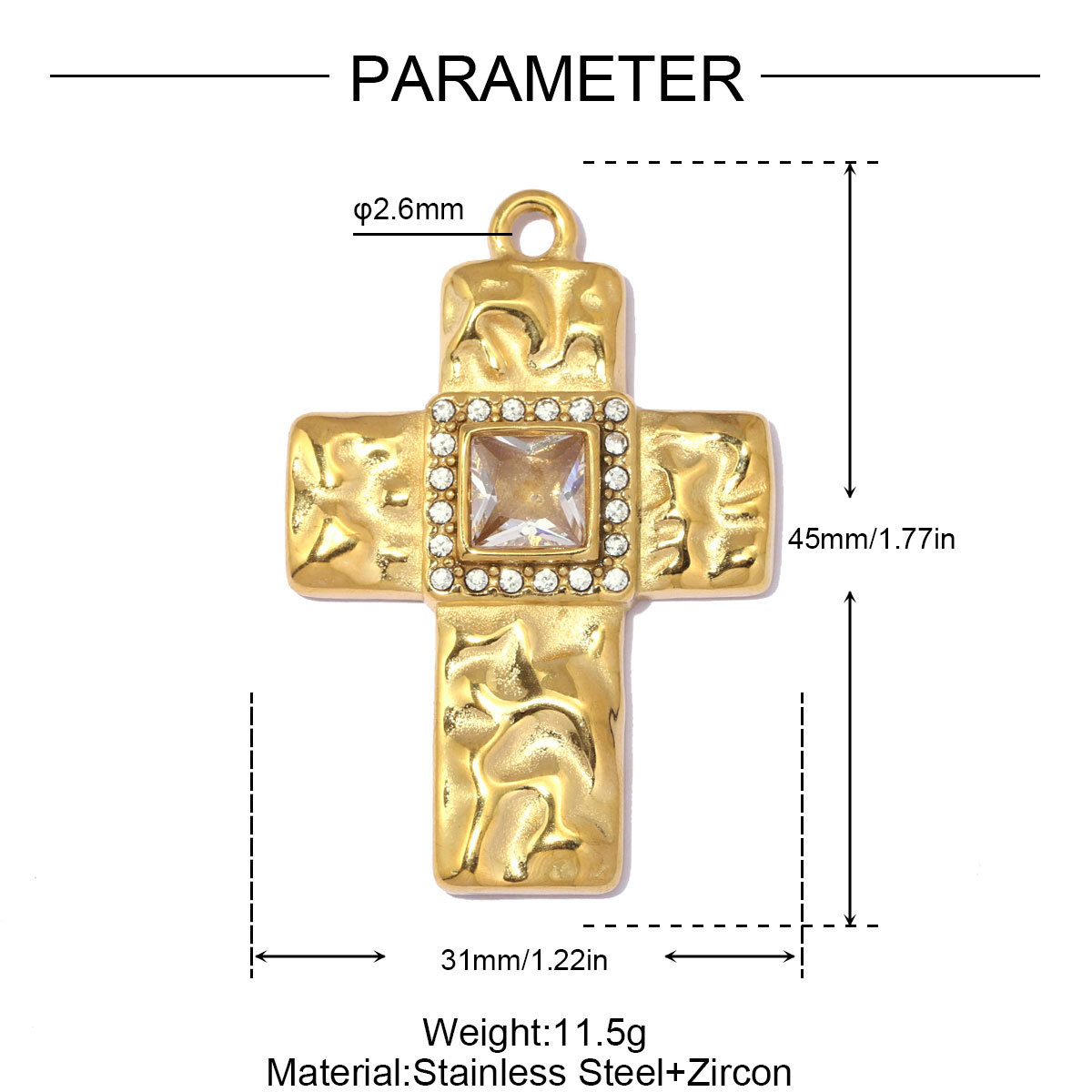 6pcs/pack Stainless Steel Enamel Headset DIY Earring Charm Magician Heart Necklace Pendant Woman Zircon Cross Jewelry Wholesale
