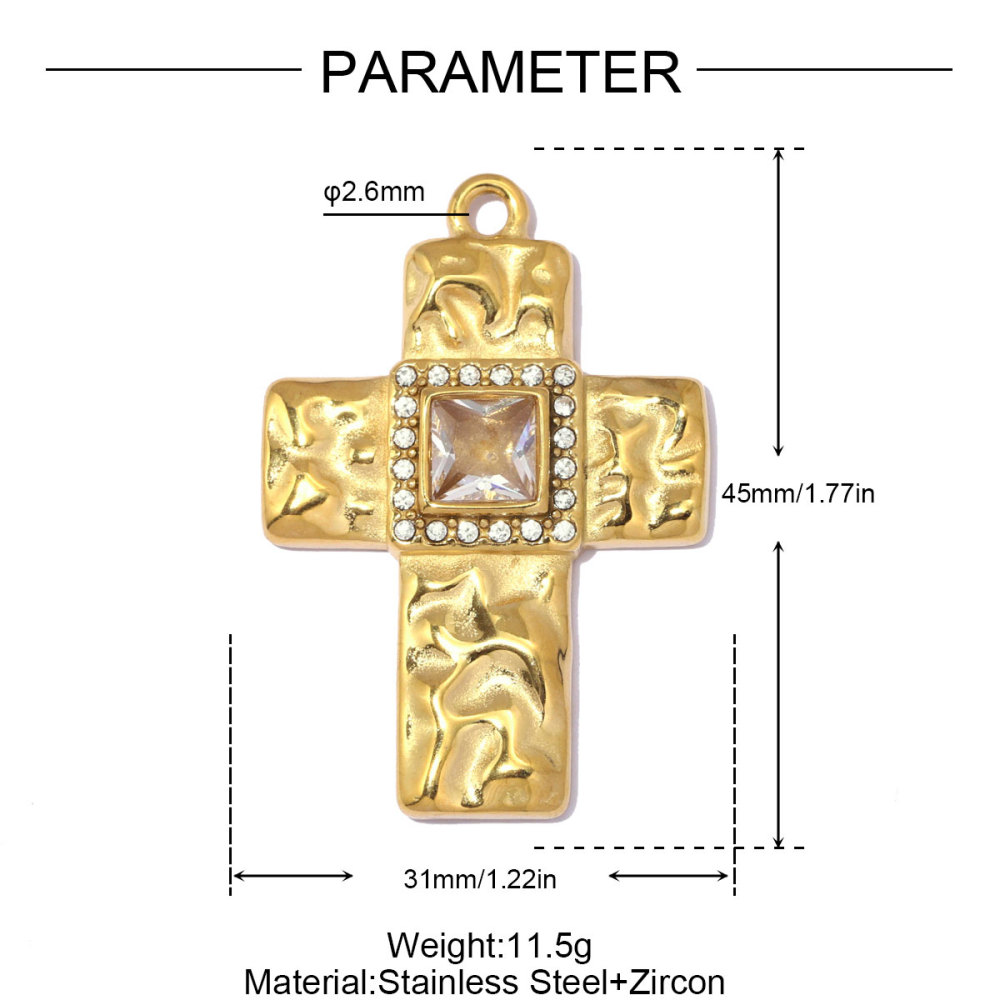 6pcs/pack Stainless Steel Enamel Headset DIY Earring Charm Magician Heart Necklace Pendant Woman Zircon Cross Jewelry Wholesale