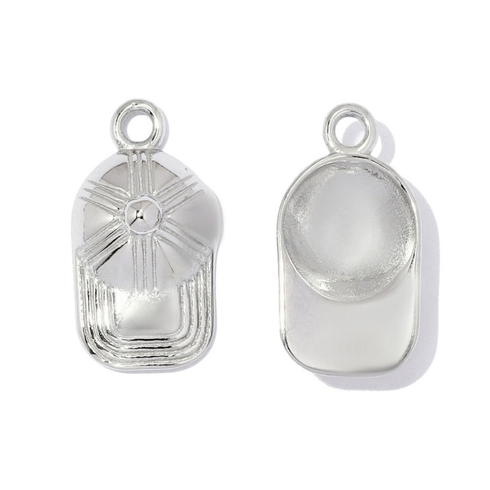 6pcs/pack Stainless Steel Baseball Cap DIY Earring Charms Elephant Airplane Necklace Pendant Woman Holy Mother Jewelry Wholesale