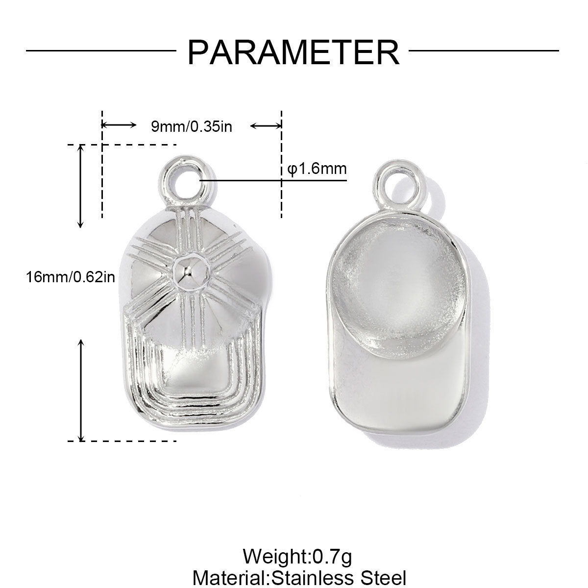 6pcs/pack Stainless Steel Baseball Cap DIY Earring Charms Elephant Airplane Necklace Pendant Woman Holy Mother Jewelry Wholesale