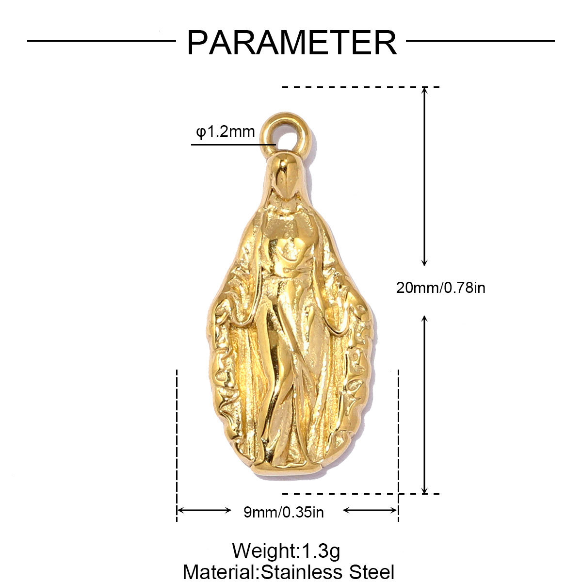 6pcs/pack Stainless Steel Baseball Cap DIY Earring Charms Elephant Airplane Necklace Pendant Woman Holy Mother Jewelry Wholesale