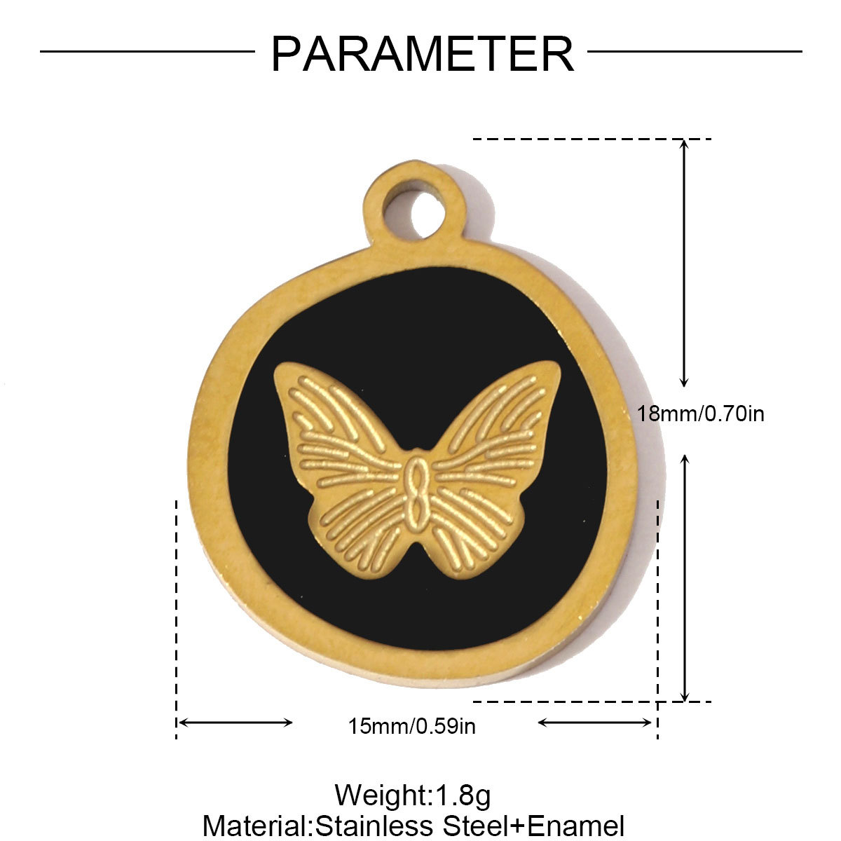 6pcs/pack French Retro Stainless Steel Butterfly Heart Necklace Pendants Flower Clover DIY Earring Charms Women Evil Eye Mask Jewelry