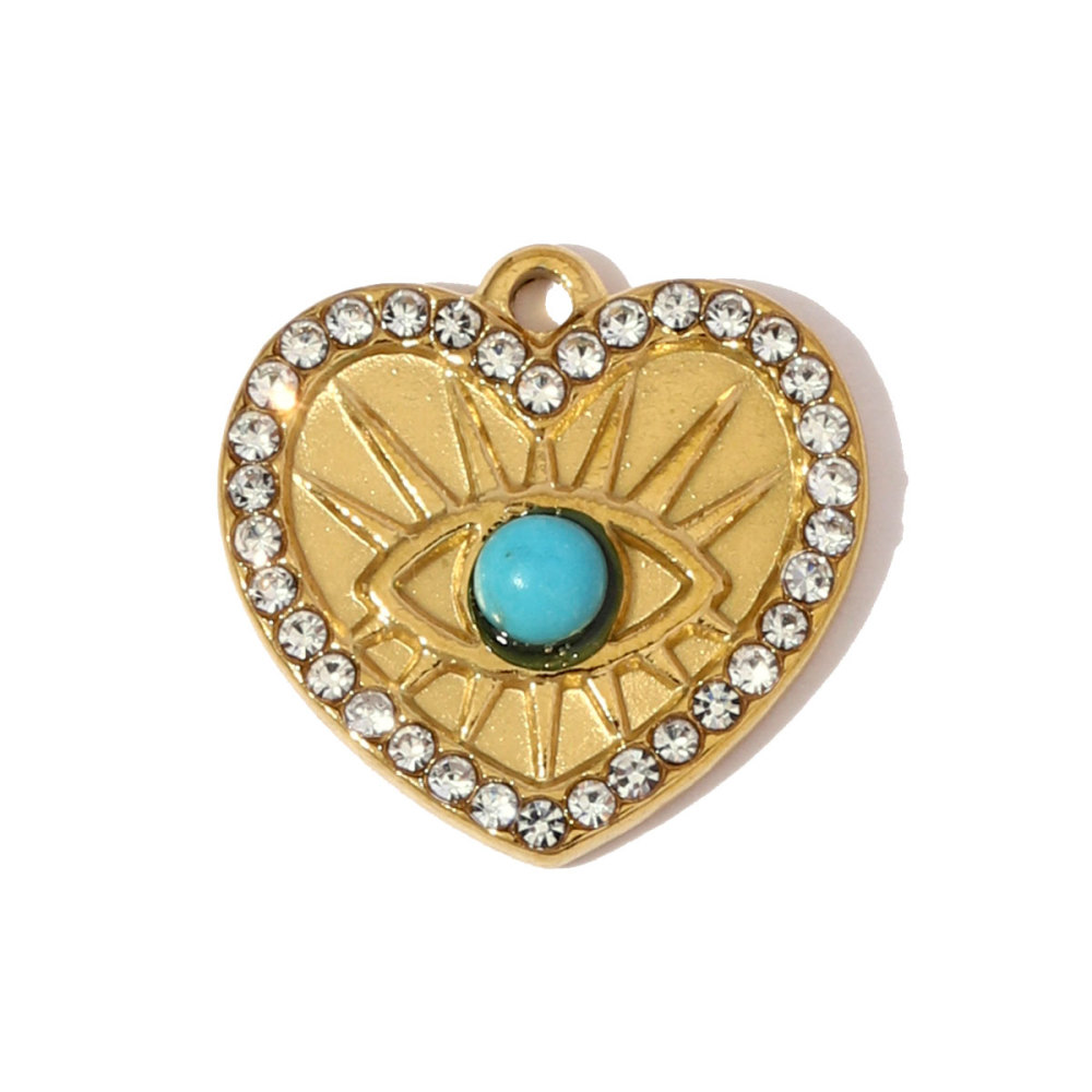 6pcs/pack French Retro Stainless Steel Butterfly Heart Necklace Pendants Flower Clover DIY Earring Charms Women Evil Eye Mask Jewelry