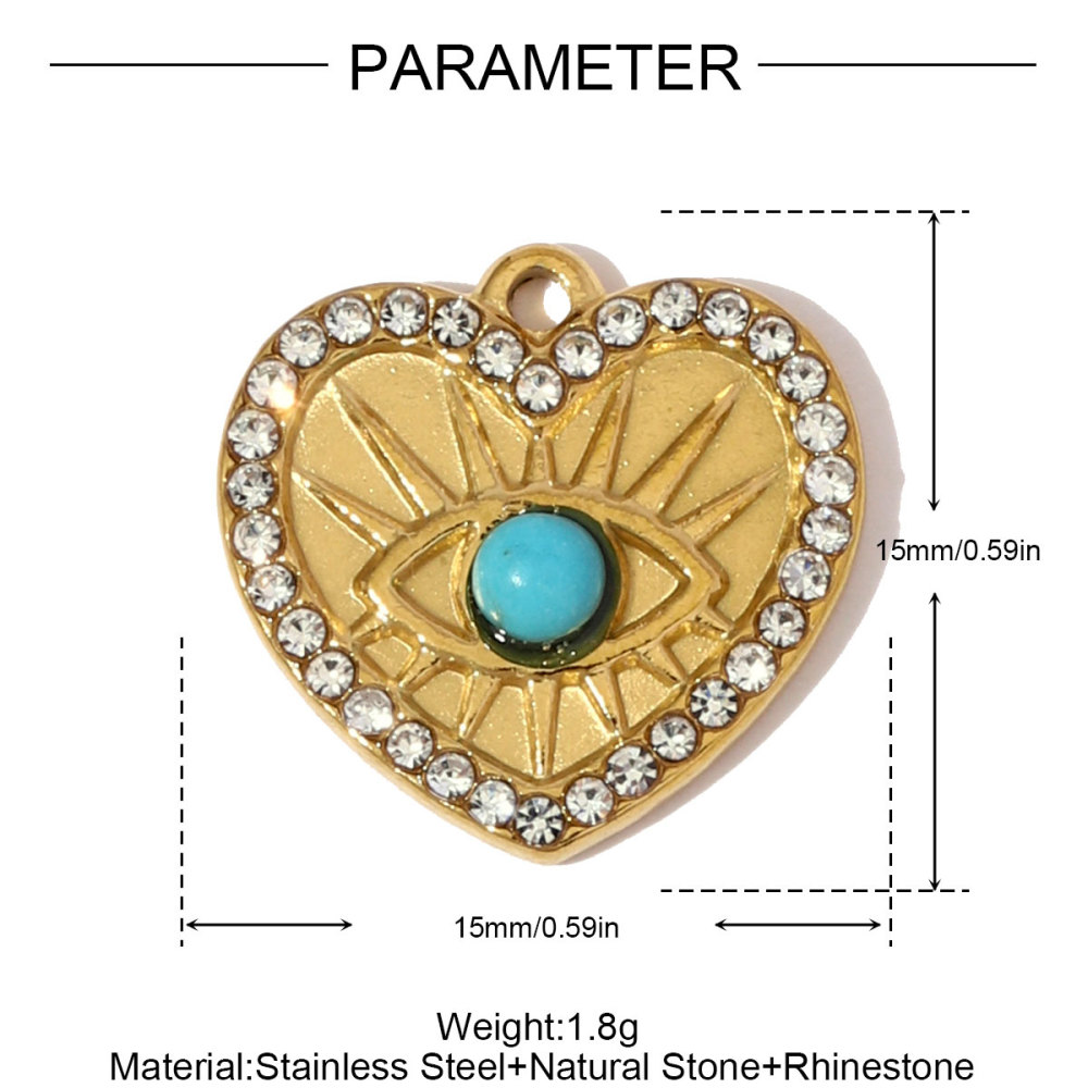 6pcs/pack French Retro Stainless Steel Butterfly Heart Necklace Pendants Flower Clover DIY Earring Charms Women Evil Eye Mask Jewelry