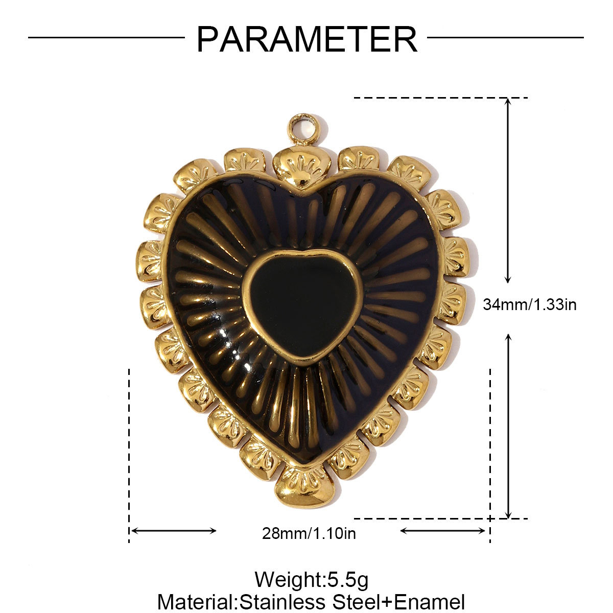 6pcs/pack Retro Big Stainless Steel Enamel Heart Necklace Pendants Rhinestone Cross DIY Earring Charms Women Pineapple Jewelry