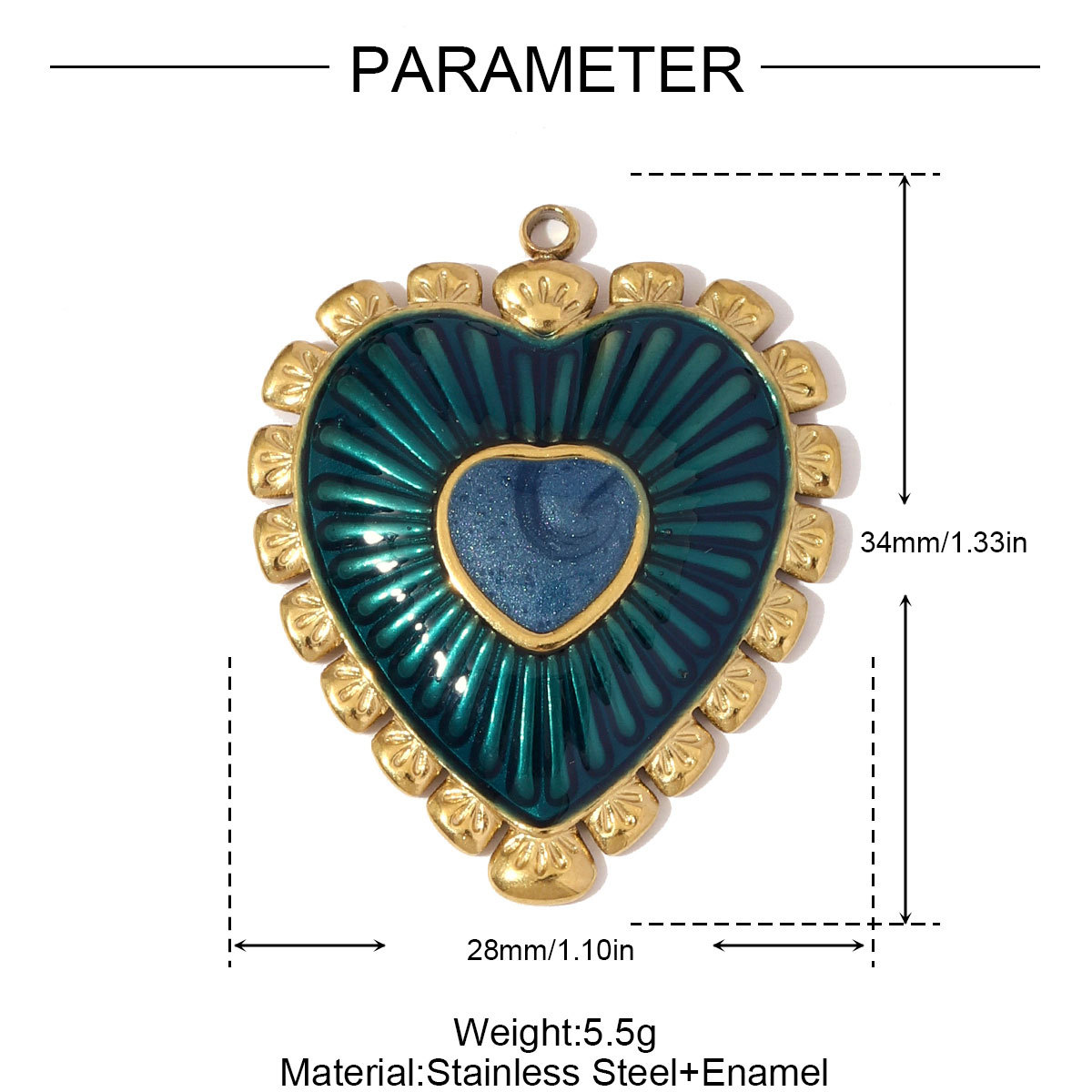6pcs/pack Retro Big Stainless Steel Enamel Heart Necklace Pendants Rhinestone Cross DIY Earring Charms Women Pineapple Jewelry