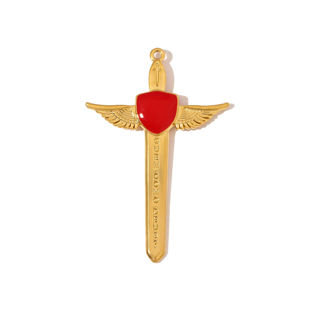 6pcs/pack Large Stainless Steel Sword Necklace Pendants Natural Stone Wing Cross DIY Charms Women Gold Never Fade Jewelry