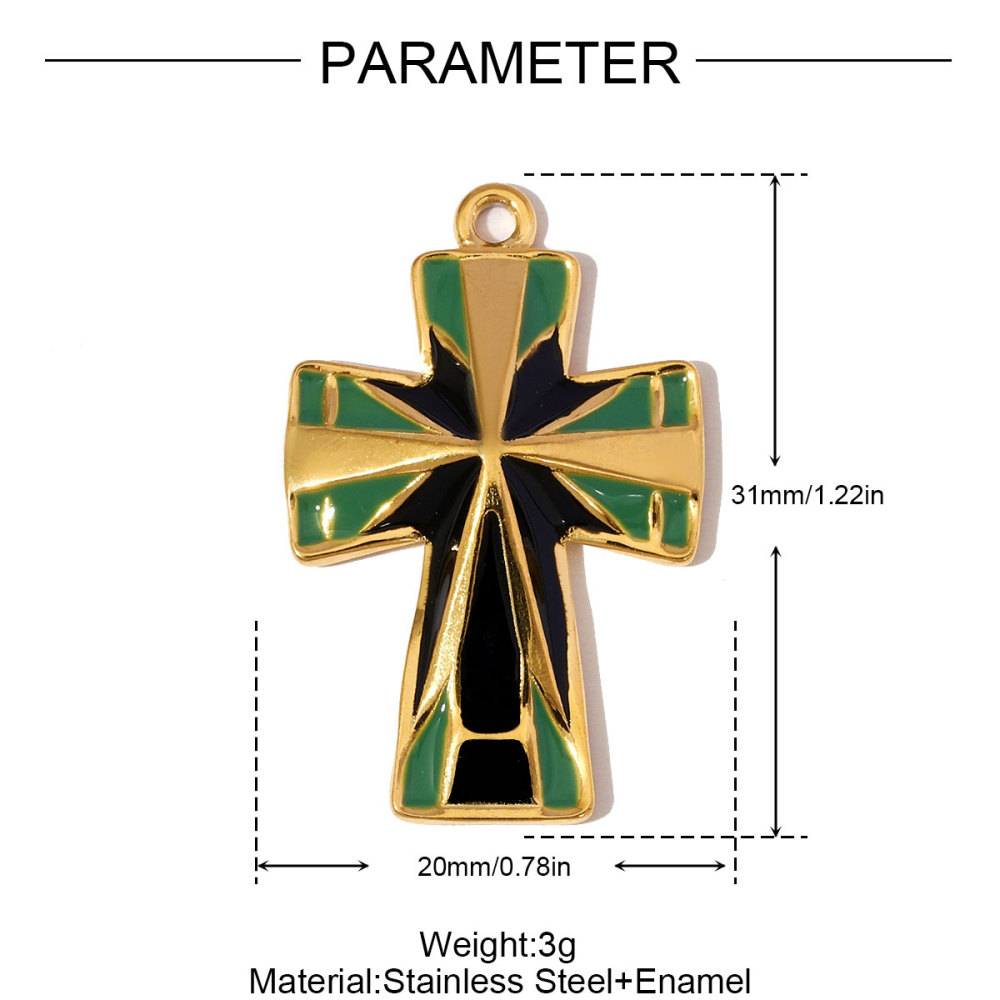 6pcs/pack Stainless Steel Enamel Map of Brazil Pendants Cross American flag DIY Earring Charms Women Gold Never Fade Jewelry