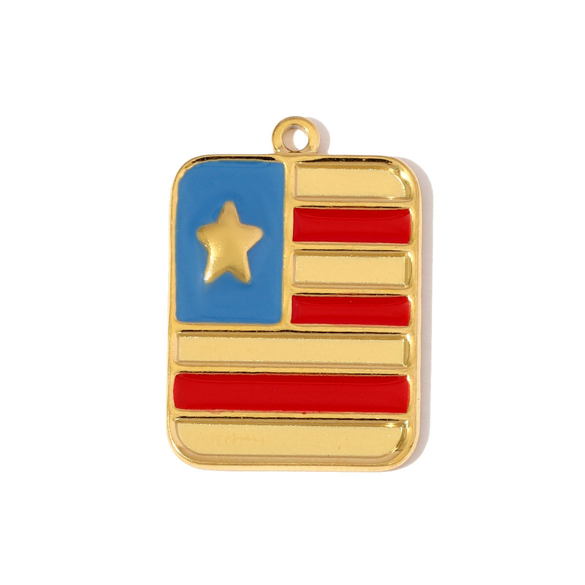 6pcs/pack Stainless Steel Enamel Map of Brazil Pendants Cross American flag DIY Earring Charms Women Gold Never Fade Jewelry