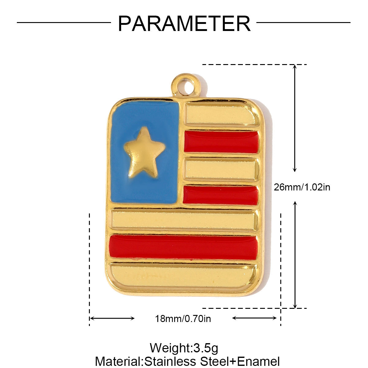 6pcs/pack Stainless Steel Enamel Map of Brazil Pendants Cross American flag DIY Earring Charms Women Gold Never Fade Jewelry
