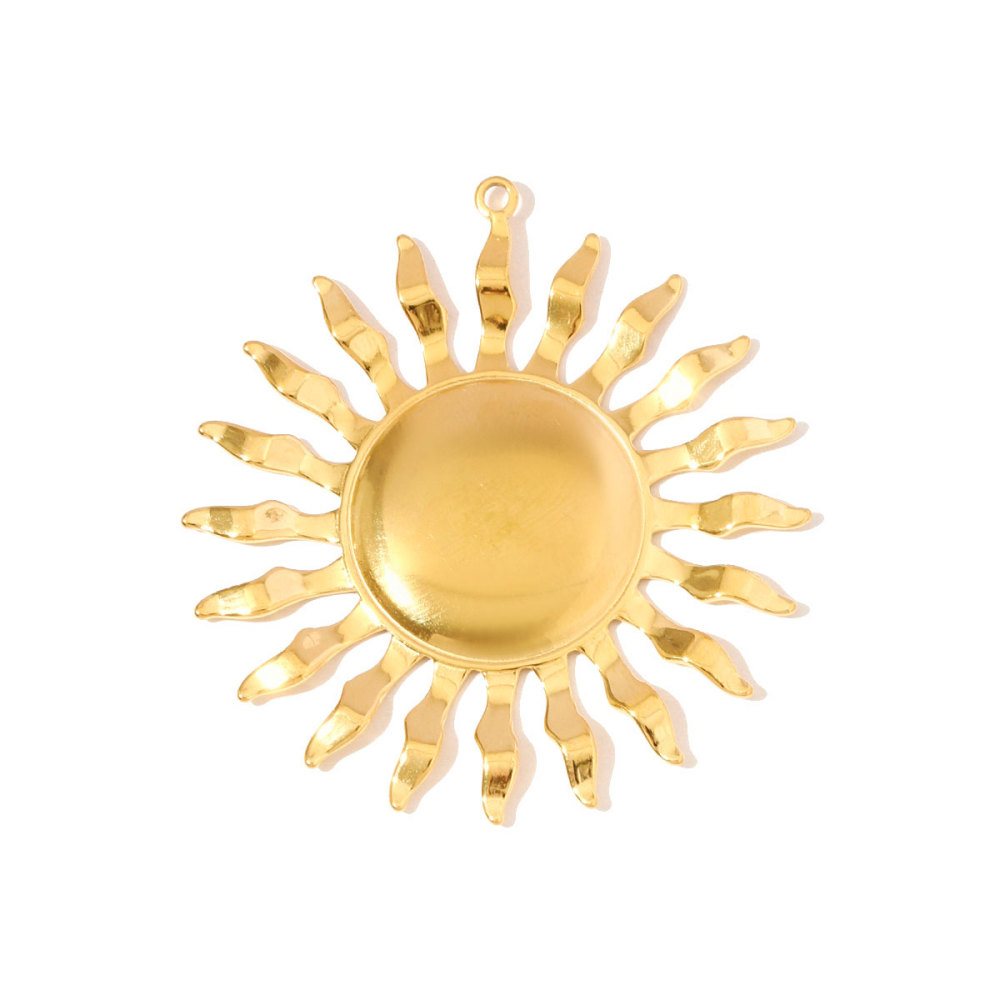6pcs/pack French Retro Stainless Steel Enamel Big Love Heart Pendants Sun DIY Earring Charms Women Gold Never Fade Jewelry