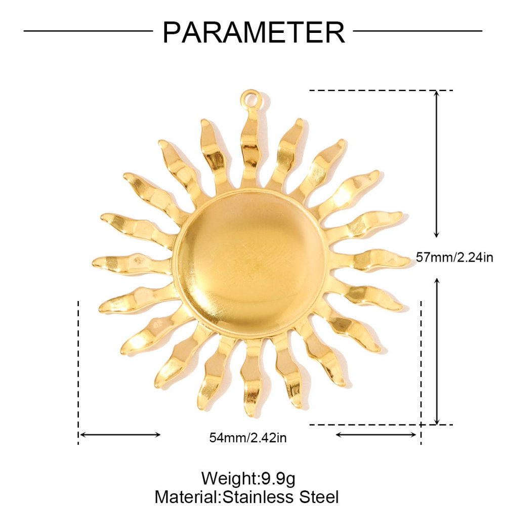 6pcs/pack French Retro Stainless Steel Enamel Big Love Heart Pendants Sun DIY Earring Charms Women Gold Never Fade Jewelry