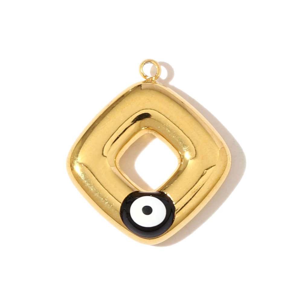 6pcs/pack Fashion Stainless Steel Enamel Lotus Eye Pendants Geometric Star Heart DIY Earring Charms Women Leopard Print Jewelry