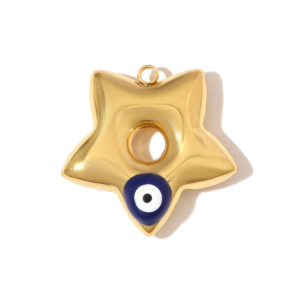 6pcs/pack Fashion Stainless Steel Enamel Lotus Eye Pendants Geometric Star Heart DIY Earring Charms Women Leopard Print Jewelry