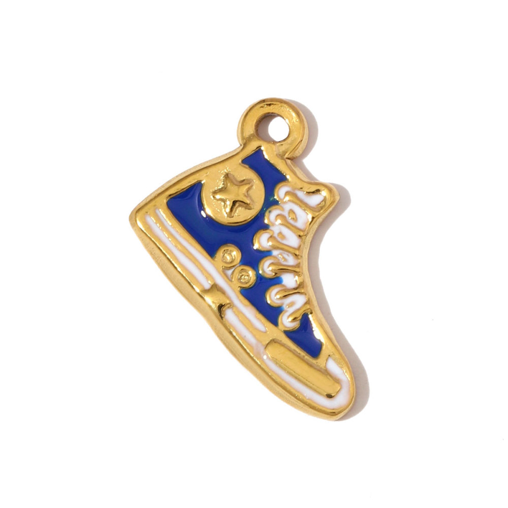 6pcs/pack Stainless Steel Rhinestone Sneakers Heart Pendants Swallow Elephant DIY Earring Charms Women Flower Sun Star Jewelry