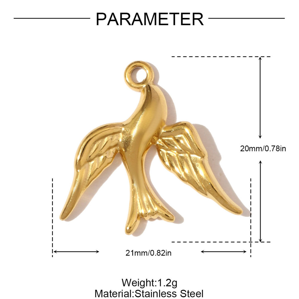 6pcs/pack Stainless Steel Rhinestone Sneakers Heart Pendants Swallow Elephant DIY Earring Charms Women Flower Sun Star Jewelry