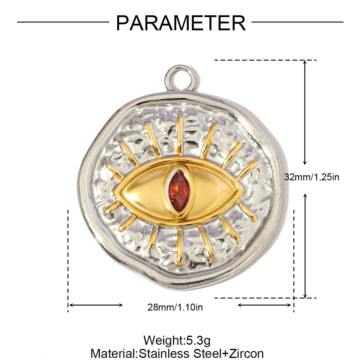 6pcs/pack Stainless Steel Rhinestone Evil Eye Holy Mother Pendants Flower Love Heart DIY Earring Charms Women Owl Round Jewelry