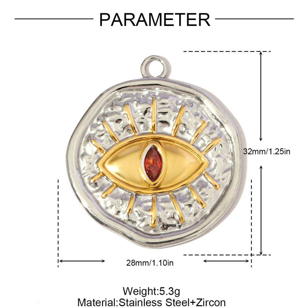 6pcs/pack Stainless Steel Rhinestone Evil Eye Holy Mother Pendants Flower Love Heart DIY Earring Charms Women Owl Round Jewelry